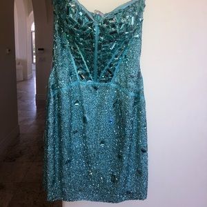 SHERRI HILL- worn once light blue homecoming dress